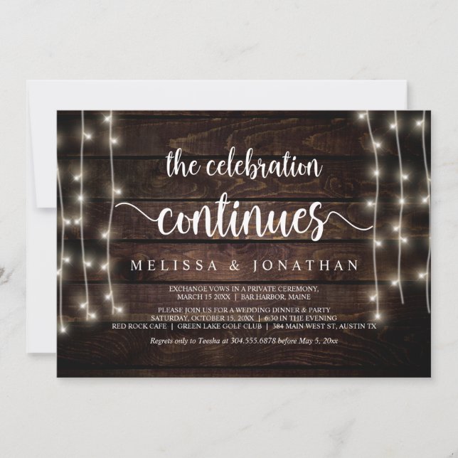 Invitación La celebración continúa, Huida de boda (Anverso)