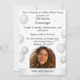 Invitación La Celebración de Cumpleaños Soirée Blanca