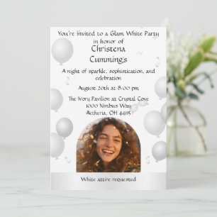 Invitación La Celebración de Cumpleaños Soirée Blanca