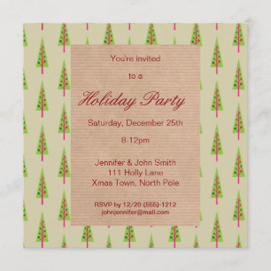Invitación La celebración de días festivos retra del árbol de