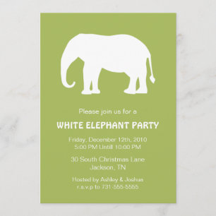 Invitación La celebración de días festivos verde del elefante