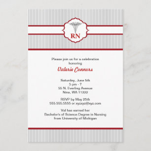 Invitación La celebración de la graduación de la enfermera de