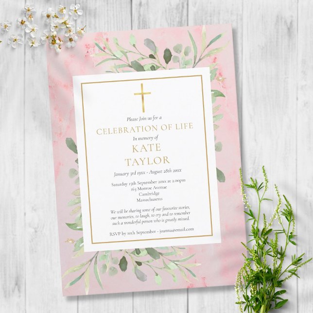 Invitación La celebración de la vegetación de la vida Funeral (Subido por el creador)