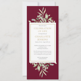 Invitación La celebración de la vegetación del servicio de fu