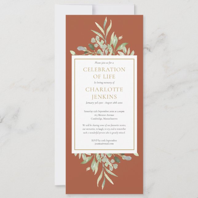 Invitación La celebración de la vegetación del Servicio de Fu (Anverso)