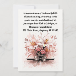 Invitación La celebración de la vida de los beige y los leone
