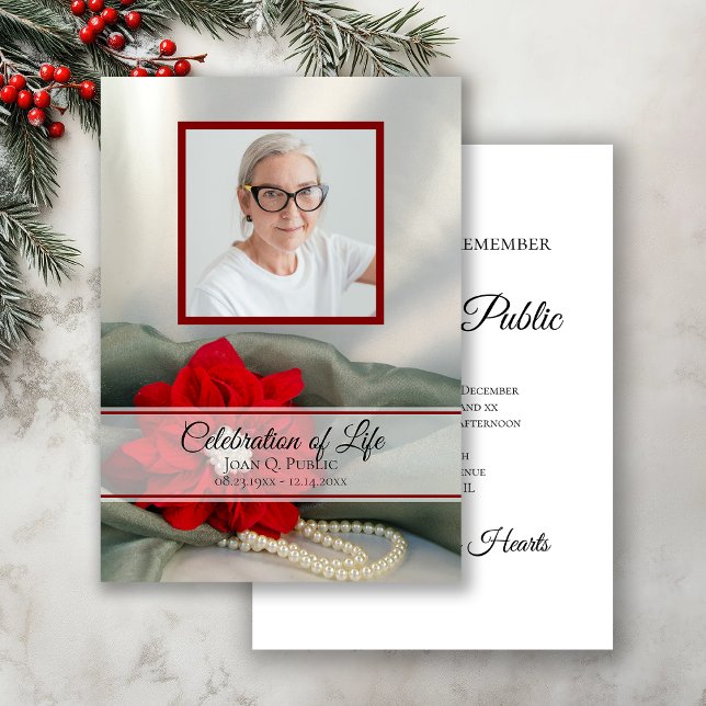 Invitación La celebración de las perlas de Poinsettia Roja en (Subido por el creador)