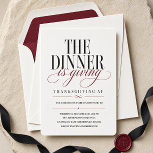 Invitación La cena da una fiesta de Acción de Gracias AF