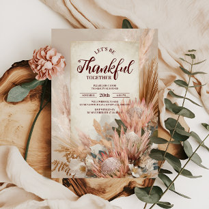 Invitación La cena de Acción de Gracias de Rustic Protea flor