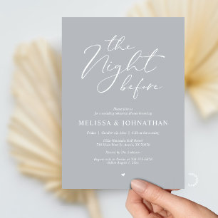 Invitación La cena de ensayo de la boda romántica de la noche