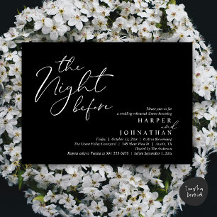 Invitación La cena de ensayo de la boda romántica de la noche