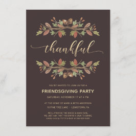 INVITACIÓN LA CENA DE FRIENDSGIVING INVITA A FOLLAJE