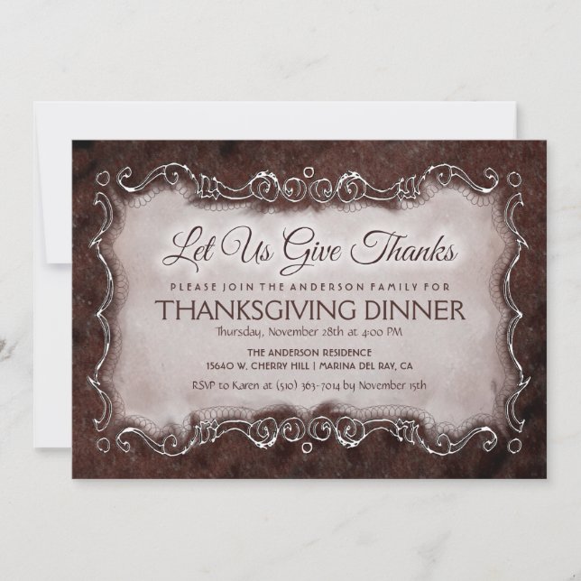 Invitación La cena de la acción de gracias invita - demos (Anverso)