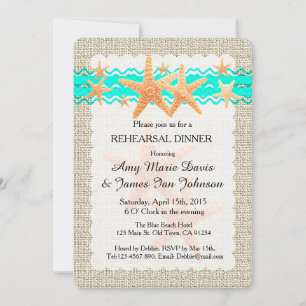 Invitación La cena de prueba de la playa de Starfish invita a