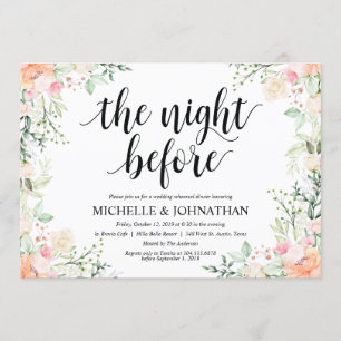 Invitación La cena del ensayo de la boda de la elegancia del