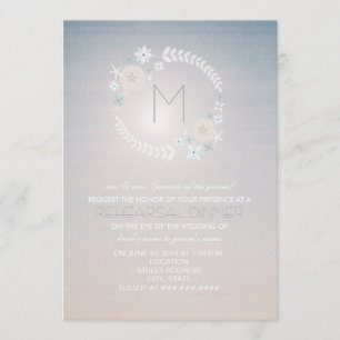 Invitación La cena del ensayo de la boda del monograma del
