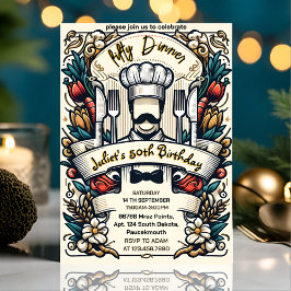 Invitación La cena elegante para adultos de tu hombre de 50 a