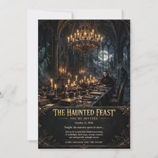 Invitación La cena embrujada Mansión gótica Cena de Halloween