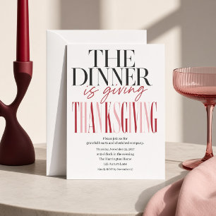 Invitación La Cena Está Dando Fiesta De Acción De Gracias