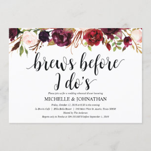 Invitación La cena rústica del ensayo de la boda de Borgoña