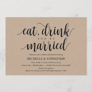 Invitación La cena rústica del ensayo de la boda de Kraft