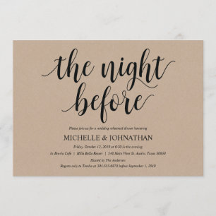 Invitación La cena rústica del ensayo de la boda de Kraft