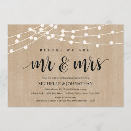 Invitación La cena rústica del ensayo de las luces de la