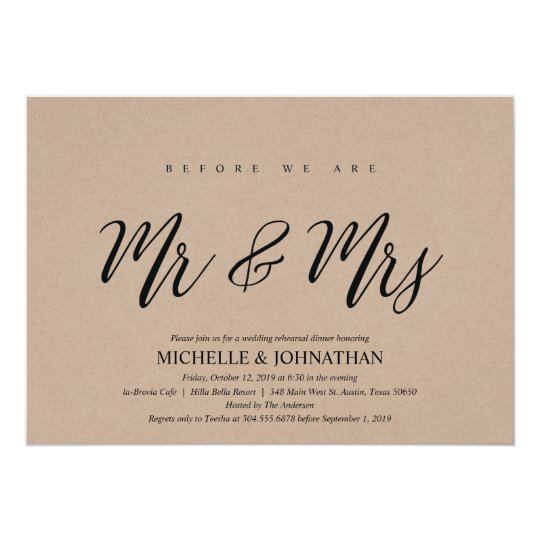 Invitación La cena rústica elegante del ensayo de la boda