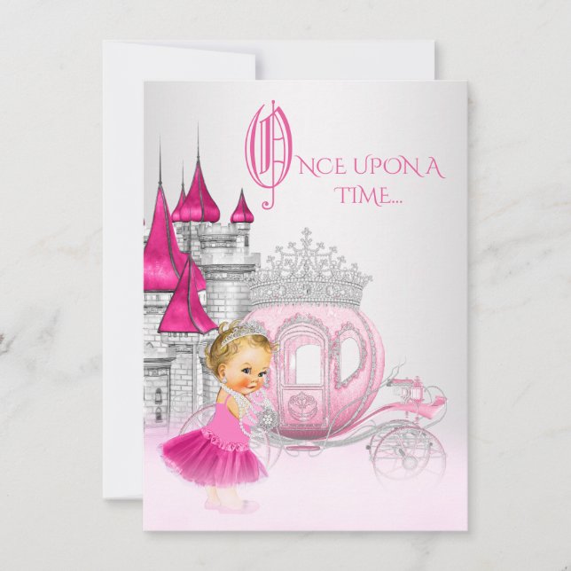 Invitación La cenicienta de una vez el cumpleaños de la princ (Anverso)