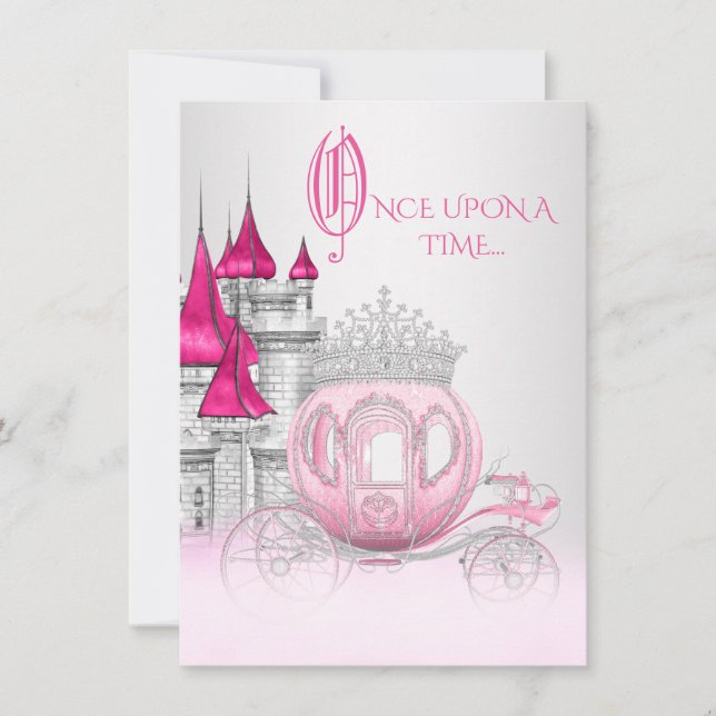 Invitación La cenicienta de una vez el cumpleaños de la princ (Anverso)