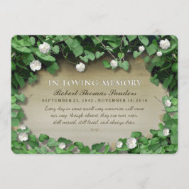 Invitación La ceremonia conmemorativa floral blanca de la vid