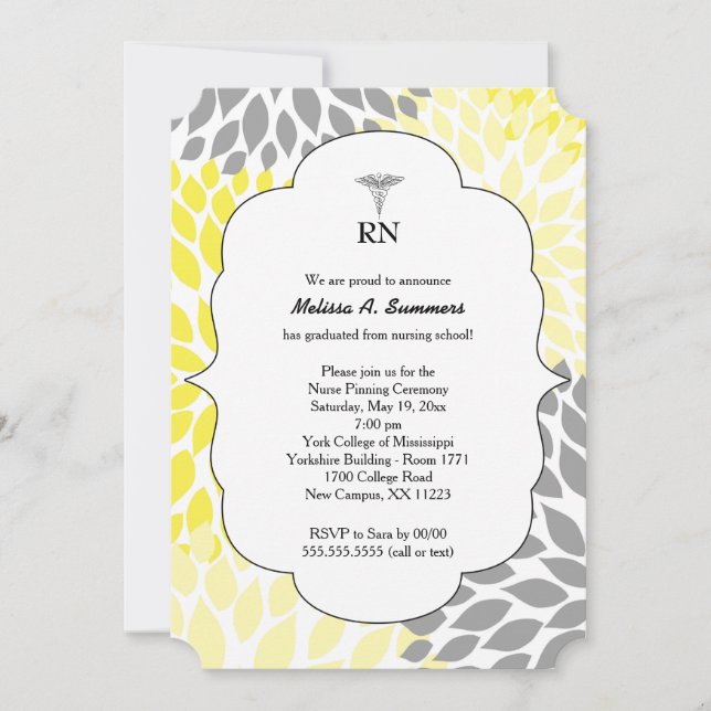 Invitación La ceremonia de postulación de la enfermera invita (Anverso)