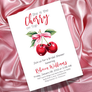 Invitación La cereza roja de Coquette en la ducha de novias d