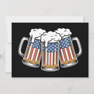 Invitación La Cerveza 4 De Julio Bandera Estadounidense Retro