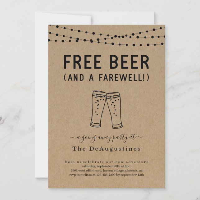 Invitación La cerveza gratis se va de fiesta (Anverso)