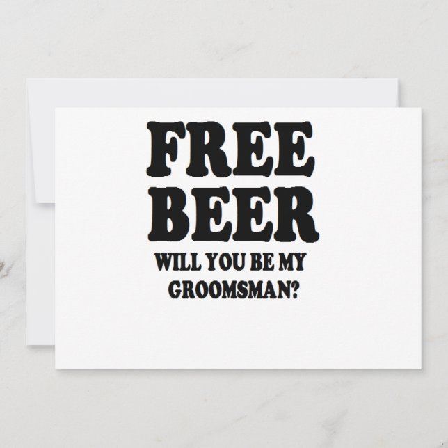 Invitación La Cerveza Libre Serás Mi Groomsman (Anverso)