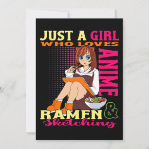 Invitación La Chica adolescente Trendy Cute Anime Ramen Bowl 
