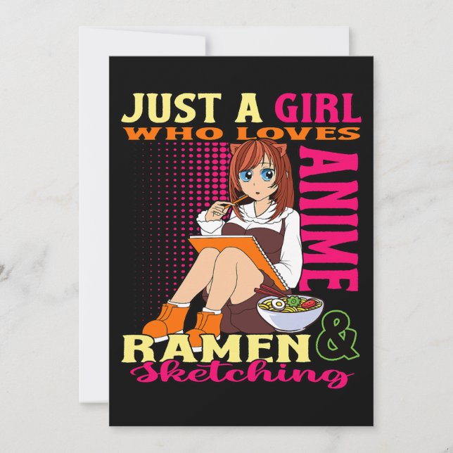 Invitación La Chica adolescente Trendy Cute Anime Ramen Bowl  (Anverso)