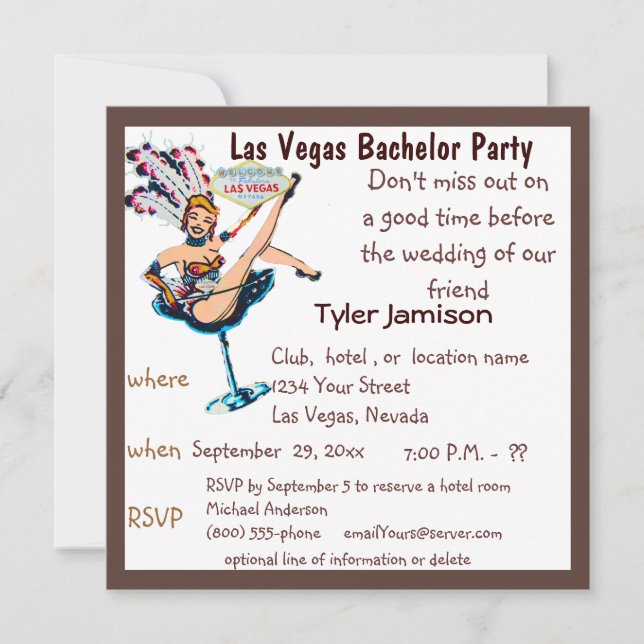 Invitación La chica del partido de las Vegas (Anverso)