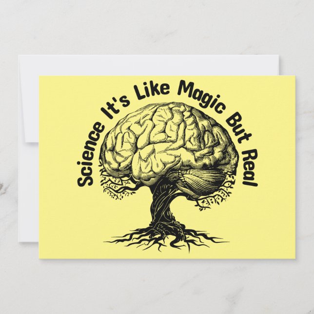 Invitación la ciencia es como la magia pero real (Anverso)