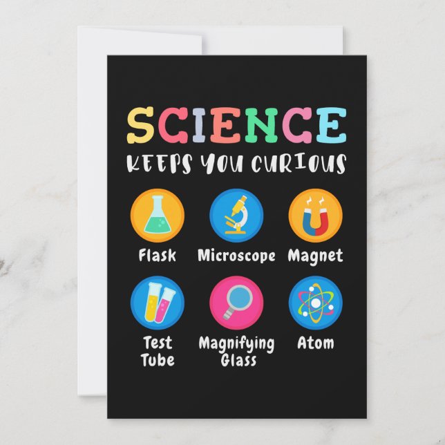 Invitación La ciencia te mantiene curioso (Anverso)