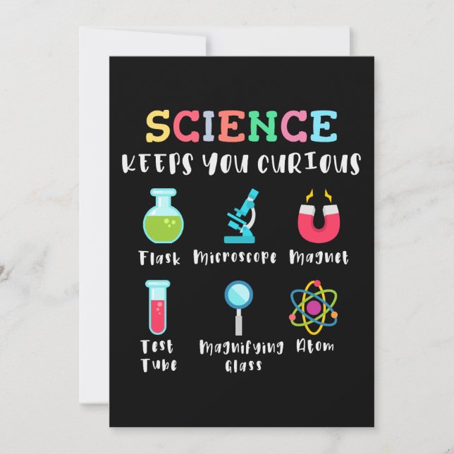 Invitación La ciencia te mantiene curioso (Anverso)