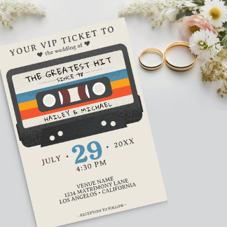Invitación La cinta de cassette retro es el Boda de mayor éxi