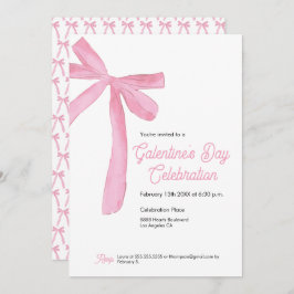 Invitación La cinta rosa dobla el día de Galentine moderno
