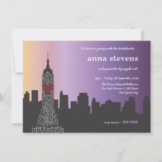 Invitación La ciudad de Nueva York en la fiesta de la soltera