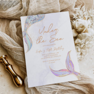 Invitación La cola de la sirena bajo el mar