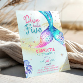 Invitación La cola de la sirena se sumerge en el quinto cumpl