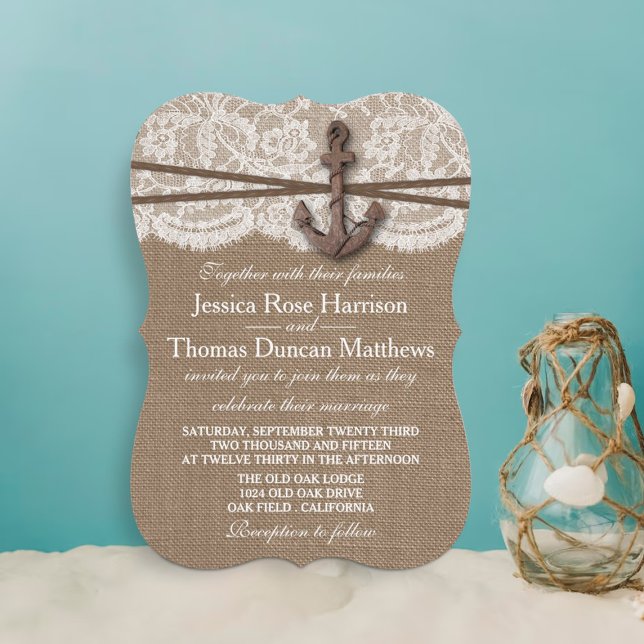 Invitación La colección de Bodas de ancla náutica rusa (Subido por el creador)