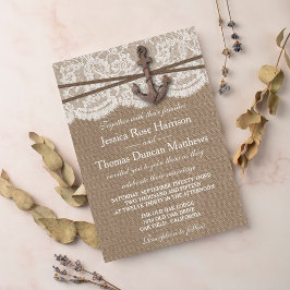 Invitación La colección de Bodas de ancla náutica rusa