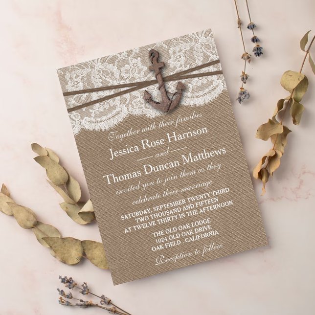 Invitación La colección de Bodas de ancla náutica rusa (Subido por el creador)